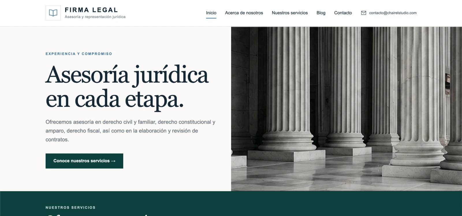 Página principal de Firma Legal