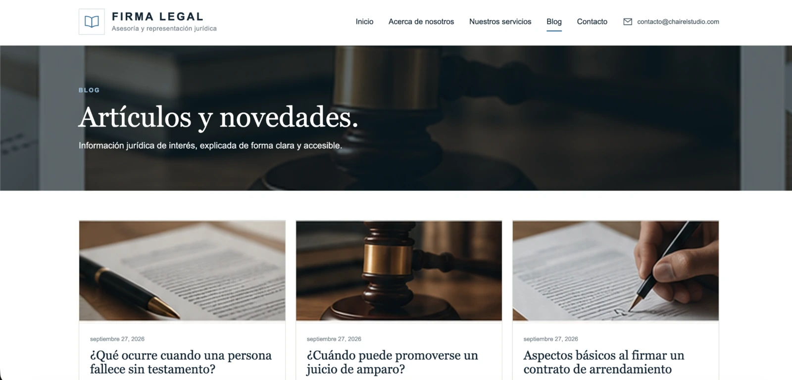 Página de blog de Firma Legal