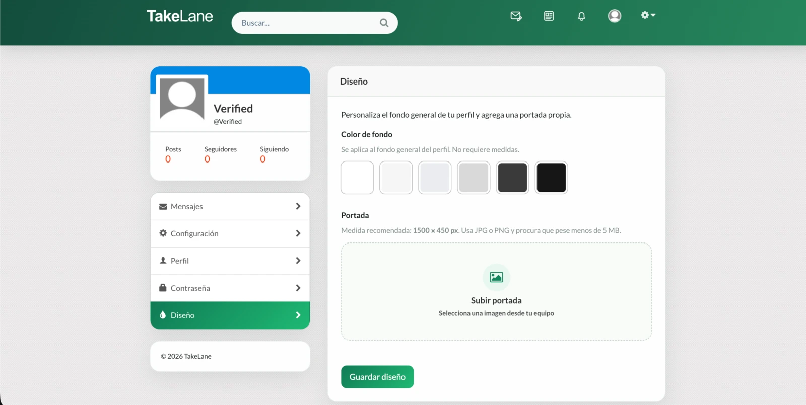 Opciones de diseño en TakeLane