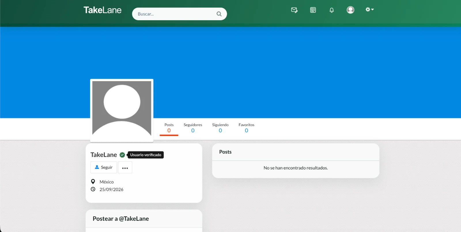 Perfil de usuario de TakeLane