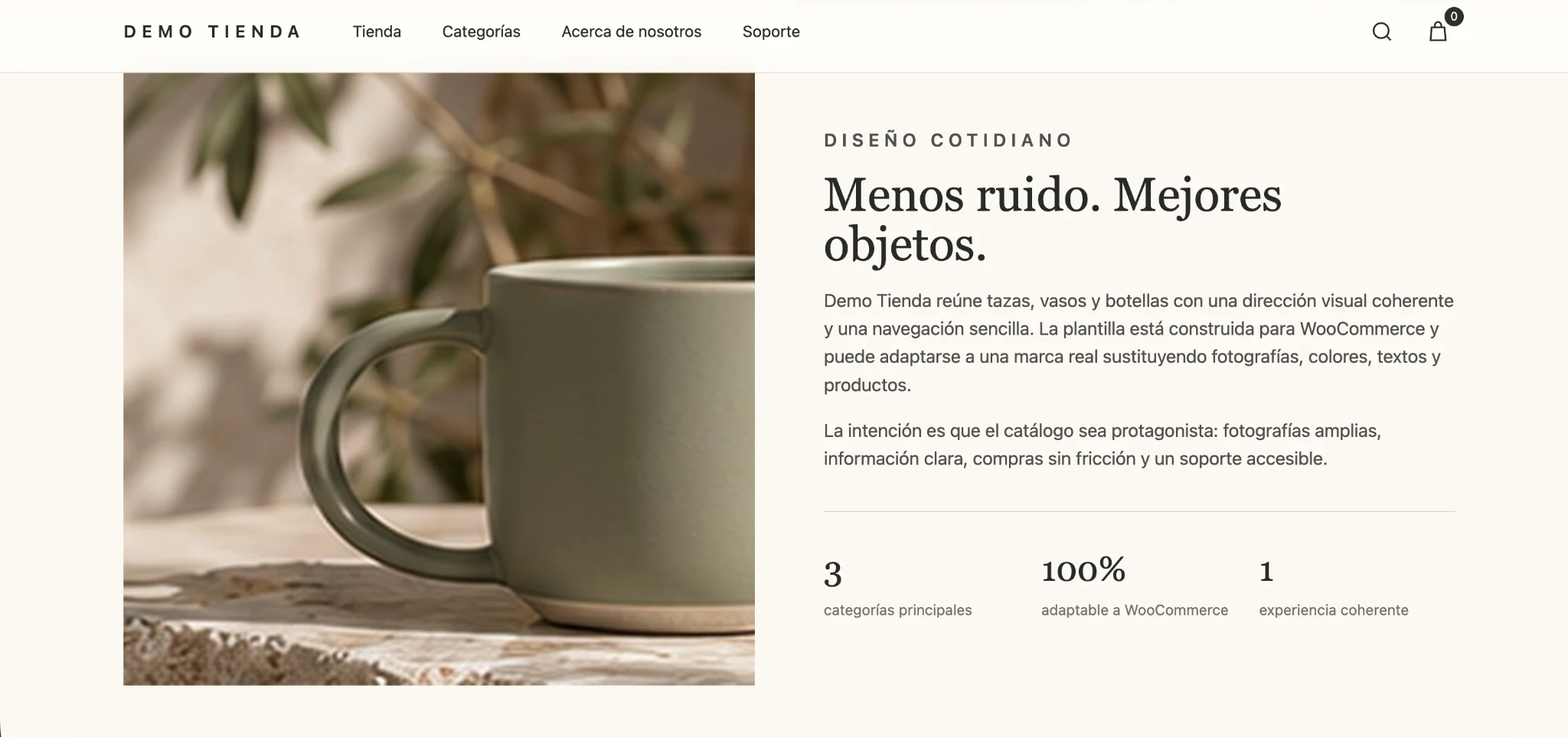 Página Acerca de nosotros de la tienda