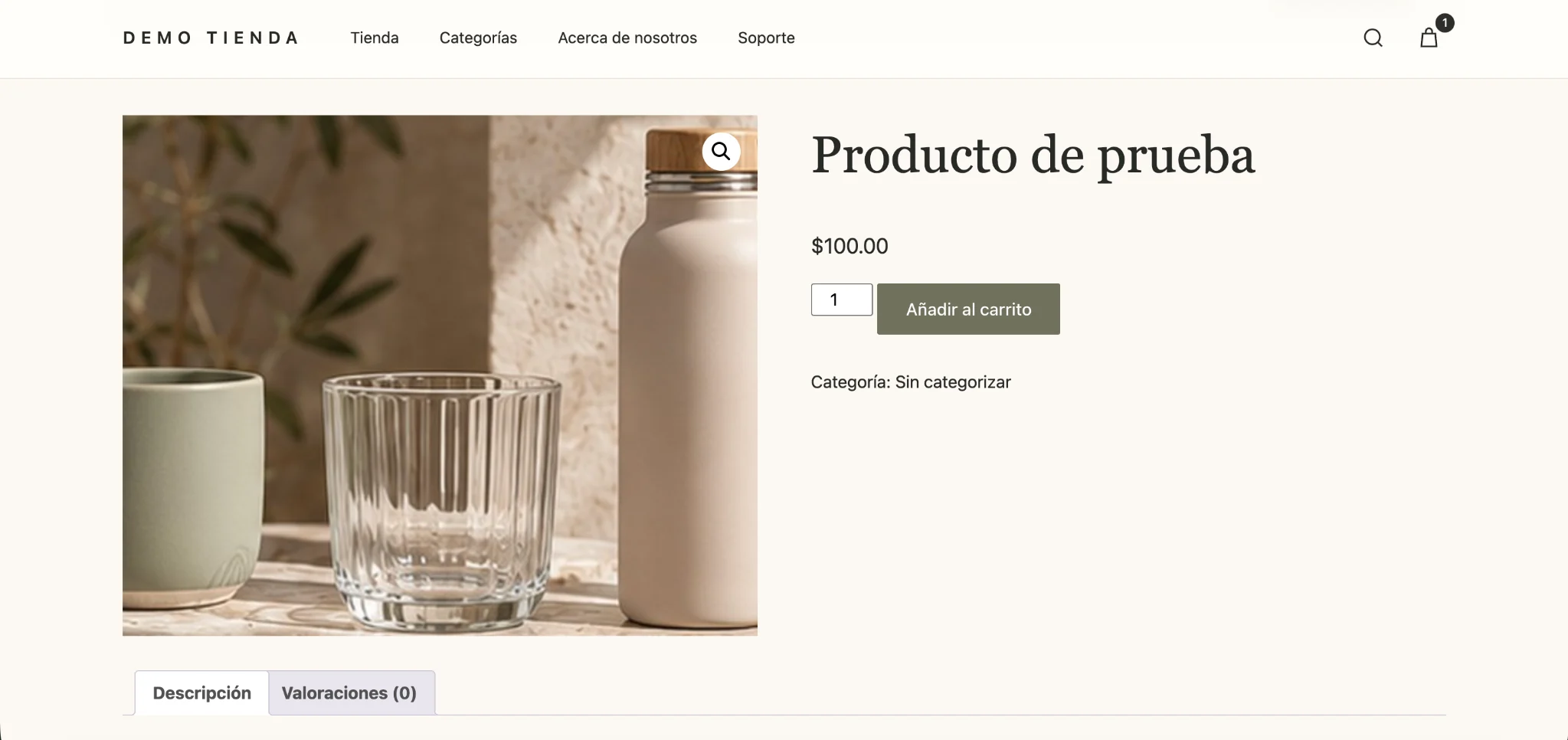 Página individual de un producto en WooCommerce